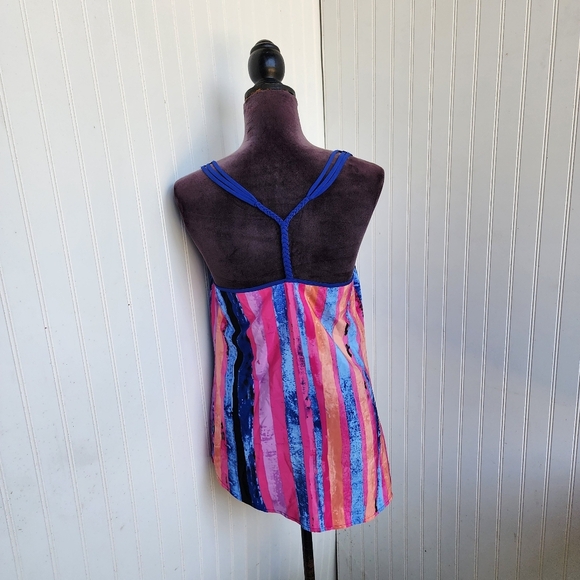 Candie's Tank Top Sleeveless Multicolor Floral Print Lightweight Assymetric Sz M - Picture 5 of 9